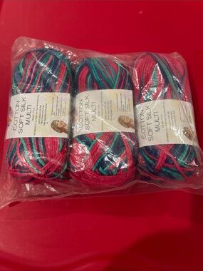 Cotton Soft Silk Multi by Premier Yarns, 3 Skein Lot.